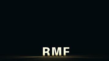 rmf text in dark tone  3d rendering for business content. photo