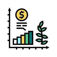 economics growth color icon vector illustration