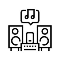 music leisure line icon vector illustration