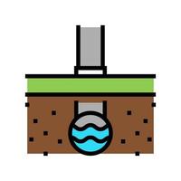 pipeline of drainage color icon vector illustration