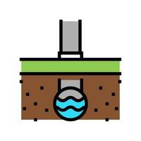 pipeline of drainage color icon vector illustration