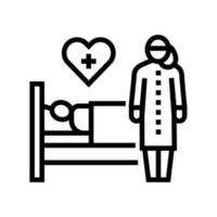 helping and caring for sick people line icon vector illustration