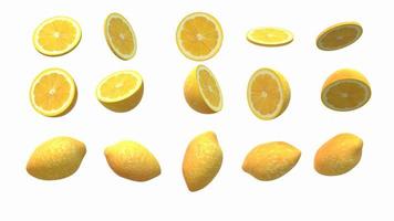 The 3d lemon object isolation image on white background. photo