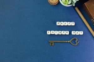 wooden text  for father day content close up image. photo