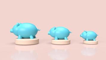 The blue piggy bank   for business concept 3d rendering photo