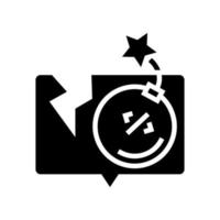 account or program hacking glyph icon vector illustration