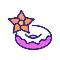 vanilla on donut icon vector outline illustration