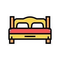 cama en motel apartamento color icono vector ilustración