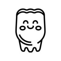 Ilustración de vector de icono de línea de diente feliz