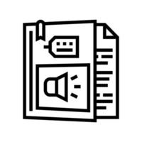 ilustración de vector de icono de línea de información de libro de reglas