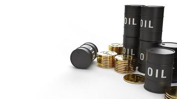 Tank oil and gold coins  3d rendering for petrol content. photo