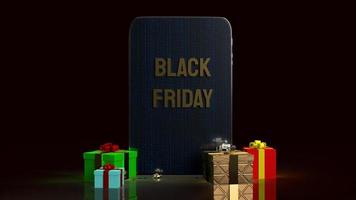 Black Friday text on tablet for holiday shopping  3d rendering. photo