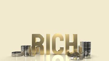 The rich gold text for business content 3d rendering. photo