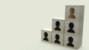 man symbol on wood cube for Human resources and business concept 3d rendering. photo