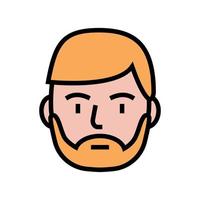 bearded man color icon vector illustration