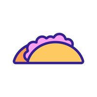 Taco icon vector. Isolated contour symbol illustration vector