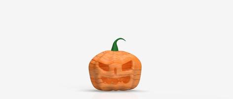 jack o lantern on white background for halloween content 3d rendering. photo