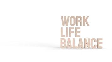 work life balance text  3d rendering. photo