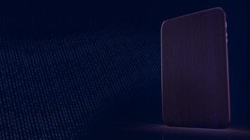 tablet and digital number for technology content 3d rendering photo