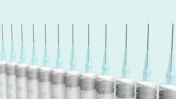 injection needle on blue pastel background 3d rendering for medical content. photo