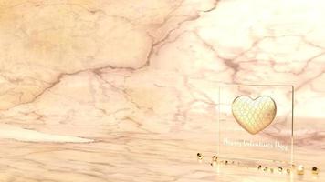 gold  heart and gold Fram on marble background 3d rendering for Valentine's Day content. photo