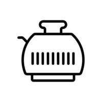 rear view of toaster with toast icon vector outline illustration