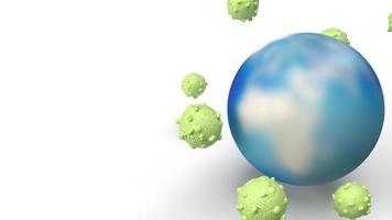 The world  virus 3d rendering for medicine content. photo