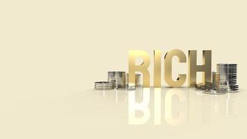 The rich gold text for business content 3d rendering. photo