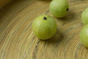 The Indian Gooseberry or Phyllanthus emblica image close up for background. photo