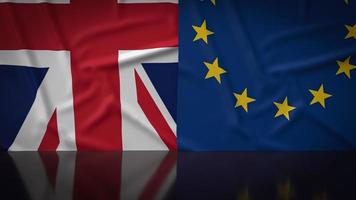 The Union Jack flag and  euro flag for background  3d rendering photo