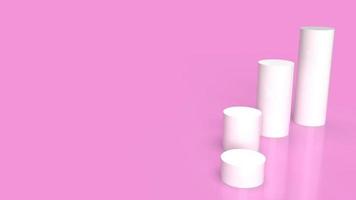 white Podium platform on pink background 3d rendering. photo