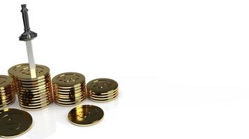 sword in gold coins for business content 3d rendering. photo