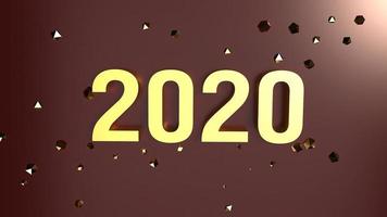 3d rendering 2020 gold number for new year  concept. photo