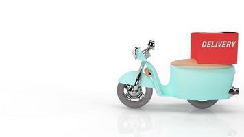 scooter delivery on white background 3d rendering. photo