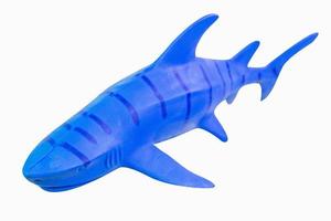 imagen de primer plano aislado de tiburón de juguete de figura. foto