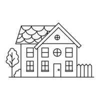 illustration of funny house, doodle concept, good for coloring book, for kids vector