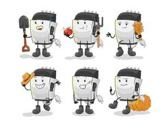 hair clipper cartoon character vector