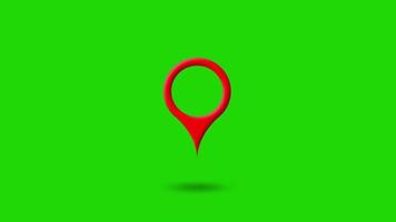 movimiento gps del pin que muestra la ubicación en el mapa, movimiento gps del pin para un mapa, animación del marcador de puntero gps del pin del mapa de ubicación. 4k video