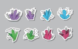 Gemstones and Crystals Sticker Collection vector