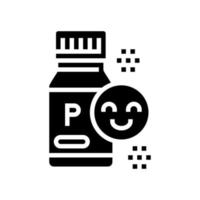 bottle with healthcare probiotics glyph icon vector illustration