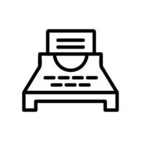 typewriter icon vector. Isolated contour symbol illustration vector