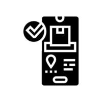 check status phone app glyph icon vector illustration