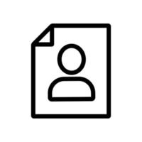 The user page is a vector icon. Isolated contour symbol illustration