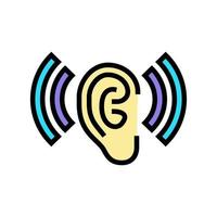 Ilustración de vector de icono de color de ruido de escucha y audición