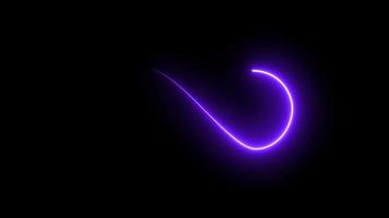 effetto neon astratto illustrazione, luce incandescente forma infinito, energia laser loop potere magico onda rotonda, spazio elettrico curva fluorescente, grafico raggio infinito, movimento lucente arte notturna video