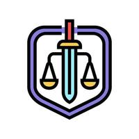 justice law color icon vector illustration