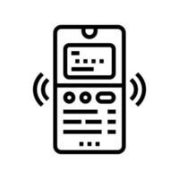 phone binding card line icon vector illustration