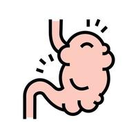 bloating digestion system color icon vector illustration