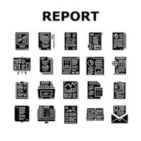 Reports Documentation Collection Icons Set Vector