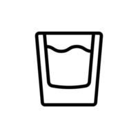 un vaso de vector de icono de whisky. ilustración de símbolo de contorno aislado